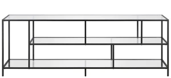 Hennu0026Hart 70x22 Blackened Glass Shelves TV Stand - Black Bronze