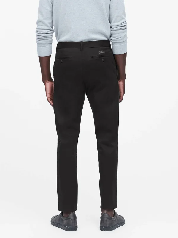 Banana Republic Men's Mason Athletic Tapered Rapid Movement Chino Pant Black Size 29W 32L