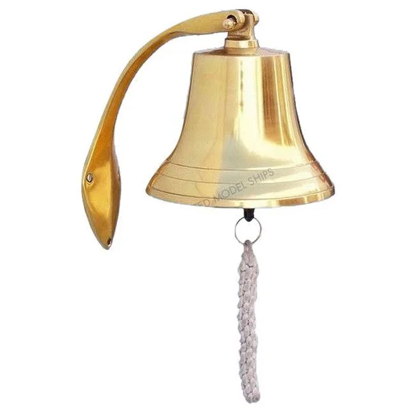 Brass Plated Hanging Harbor Bell 7x22