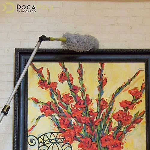 DocaPole Microfiber Feather High Reach Dusting Kit - Includes 7 ft. to 30 ft. Extension Pole Cobweb Duster and Ceiling Fan Duste