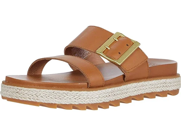 Sorel Women's Roaming Buckle Slide Jute Sandal - 10.5 - Camel Brown