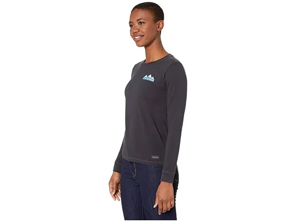 Life Is Good Women's Love Will Move Mountains Crusher Long Sleeve XL Jet Black