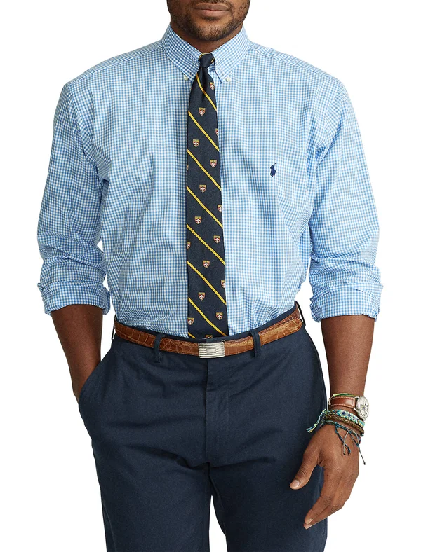Polo Ralph Lauren Men's Big & Tall Classic-Fit Poplin Shirt - Blue/White Check - Size 2LT