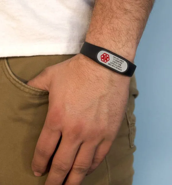 Sportfit Tech Med ID Band in Black, Lauren's Hope