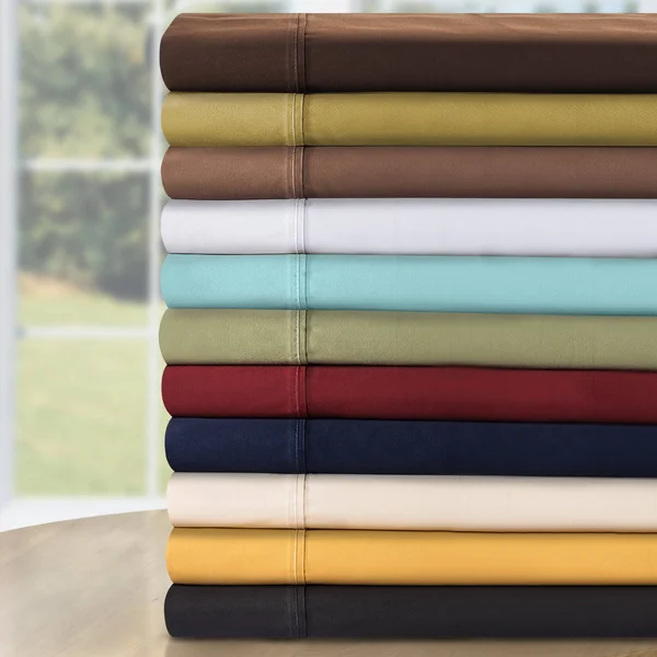 Superior 530 Thread Count Egyptian Cotton Twin XL Burgundy Solid Sheet Set