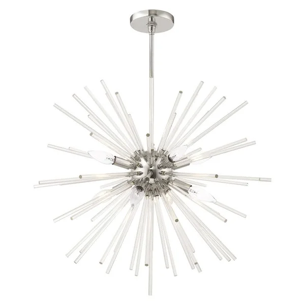 Livex Lighting 41256-12 Utopia 8-Light Pendant Chandelier - Satin Brass