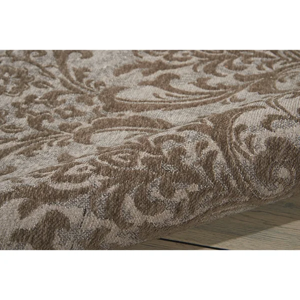 Nourison Damask DAS02 5& x 7& Grey Area Rug