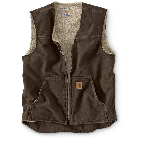 Carhartt Men's Sandstone Rugged Sherpa Lined Vest - Black, Medium