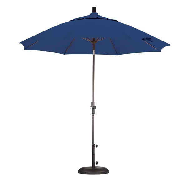 California Umbrella 9 Feet Fiberglass Market Umbrella Collar Tilt Bronze/Olefin/Antique Beige