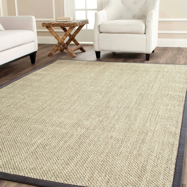 Safavieh NF443B Marble, Grey Natural Fiber 8& x 8& Square Area Rug