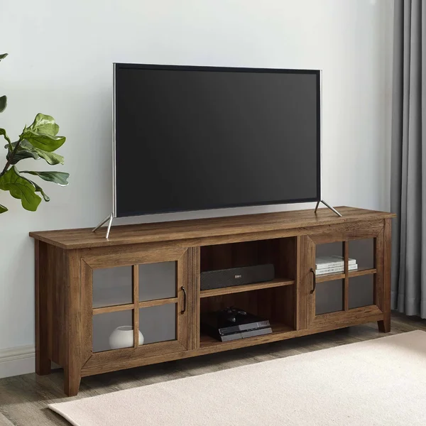 Walker Edison 70x22 Farmhouse Wood TV Stand - Rustic Oak
