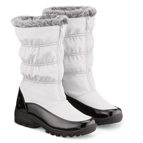 Collections Etc Women's Totes Zip Front Boots with Warm Plush Lining - Wide Width Pewter 8