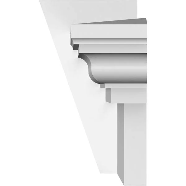 Ekena Millwork CRH09X115KF 115x22 Bottom Width x 121 1/4x22 Top Width x 9x22H x 1x22P Traditional Crosshead w/ Flat Keystone