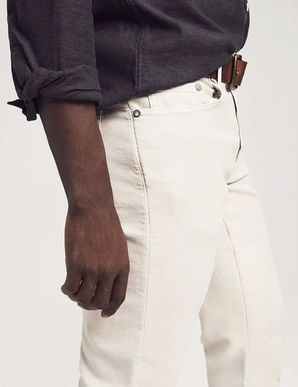 Faherty Men's Stretch Terry 5-Pocket Pants - Stone, Size 32, Cotton/Rayon/Lyocell