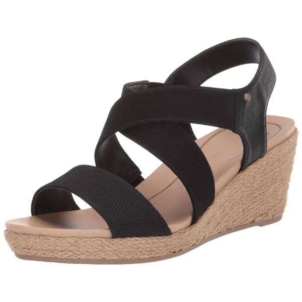 Women's Dr. Scholl&s Emerge Wedge Sandal - Size: 9.5, Black