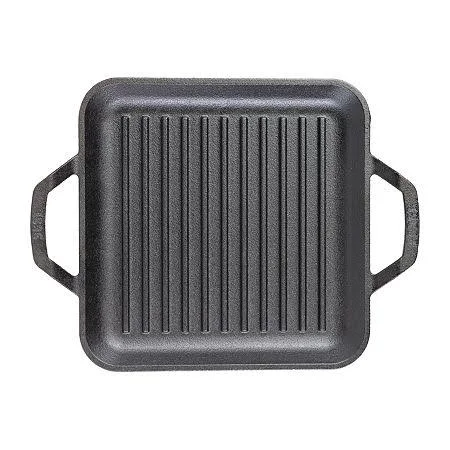 Lodge Cookware Chef Collection Square Cast Iron Grill Pan - Black