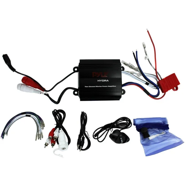 PYLE PLMRMP3B - Hydra Series 4-Channel 800-Watt Waterproof Micro Marine Class AB Amp - Black Finish