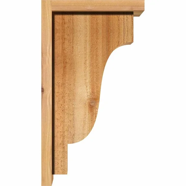 Ekena Millwork COR06X12X12NEW01RWR 6x22W x 12x22D x 12x22H Newport Rough Sawn Corbel w/Backplate, Western Red Cedar
