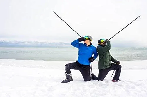 Whiski Poles Are High Performance Ski Pole Flasks Holding 16 oz + Free Collapsible Funnel + Stickers!, Matte Black, 120 cm, 48