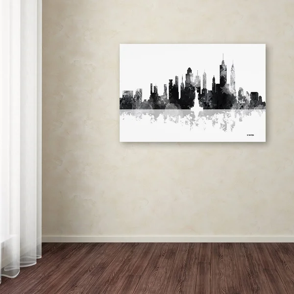 Trademark Fine Art New York New York Skyline Bg-1 by Marlene Watson, 30x47-Inch Canvas Wall Art