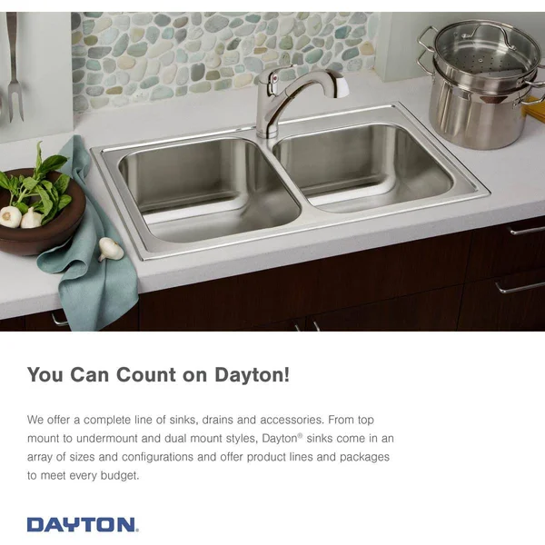 Elkay D115163 Dayton 15x22 Stainless Steel Bar Sink, Single Bowl, Satin