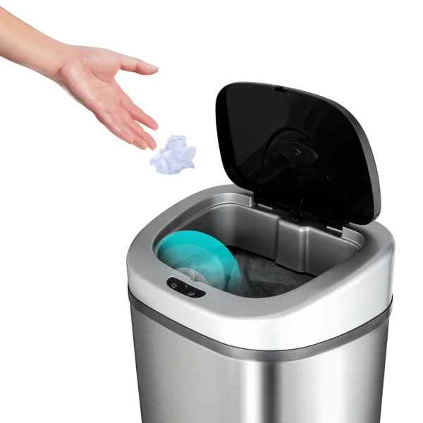 Nine Stars 21.1 Gallon Stainless Steel Motion Sensor Trash Can, Silver