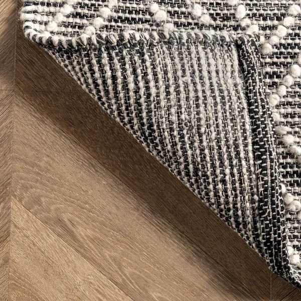 nuLOOM Flora Handmade Textured Diamonds Wool Area Rug - Size: 5& x 8&