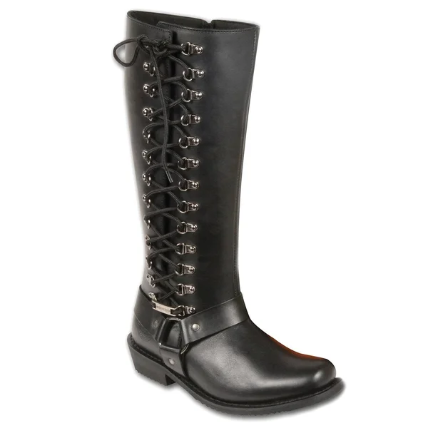 Women's Classic Harness Leather Boot with Full Lacing - 11