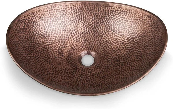 Monarch Abode 19 in. Hand Hammered Harbor Vessel Bathroom Sink in Pure Copper - Oil Rubbed Bronze 17086