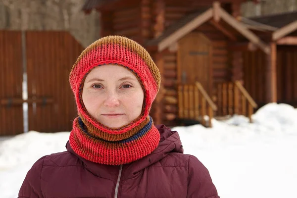Knitted Winter Balaclava Knit Face Mask Fashion Hat Crochet Acrylic Yarn Handmade Slouchy Hood Hiking Ski Man Woman Unisex Motle