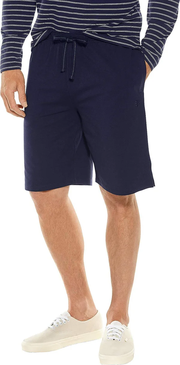 Coolibar Men's Newport Saturday Lounge Shorts, UPF Clothing For Men, Blue, Large