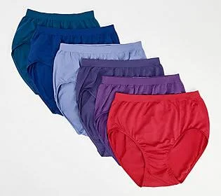 Bali Comfort Revolution Seamless Brief Set of 6, Size 6/7, Jewel