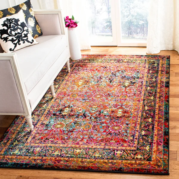 Safavieh CHR918Q Cherokee Red - Black Area Rug - 8& x 10&