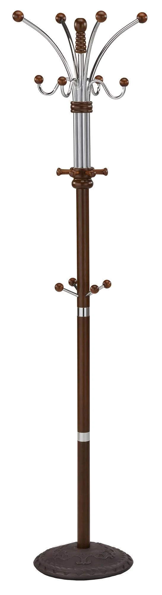 Metal/Wood Coat Rack - Walnut