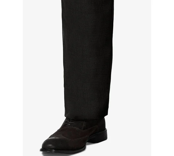 J.M Haggar Sharkskin Classic Fit Flat Front Dress Pant, 38 30, Black