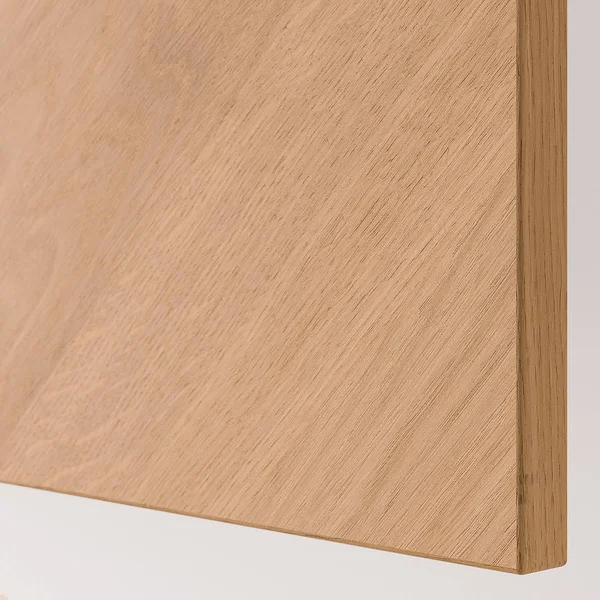 IKEA - BESTÅ Wall-Mounted Cabinet COMBINATION, White Hedeviken/oak Veneer, 23 5/8x16 1/2x15 39430872