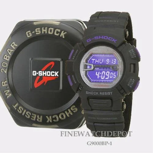 Casio G-Shock Mens Mudman Black and Purple Digital Watch G9000BP-1