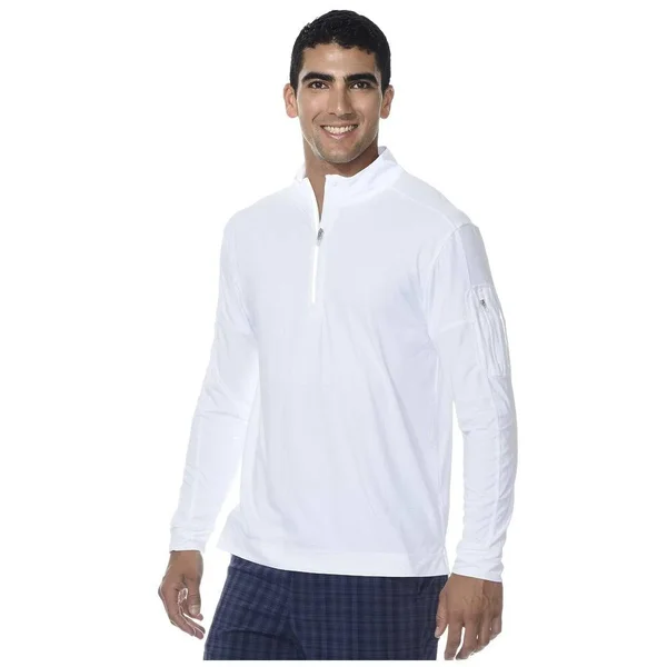 Bloquv Men's Mock Zip Long Sleeve UV Top - Size: XL, Black