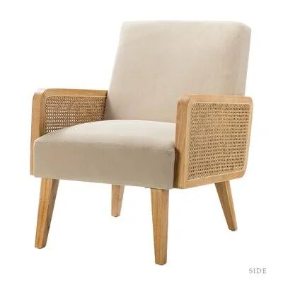Aleksandra 24.8x22 Wide Polyester Armchair Fabric: Tan