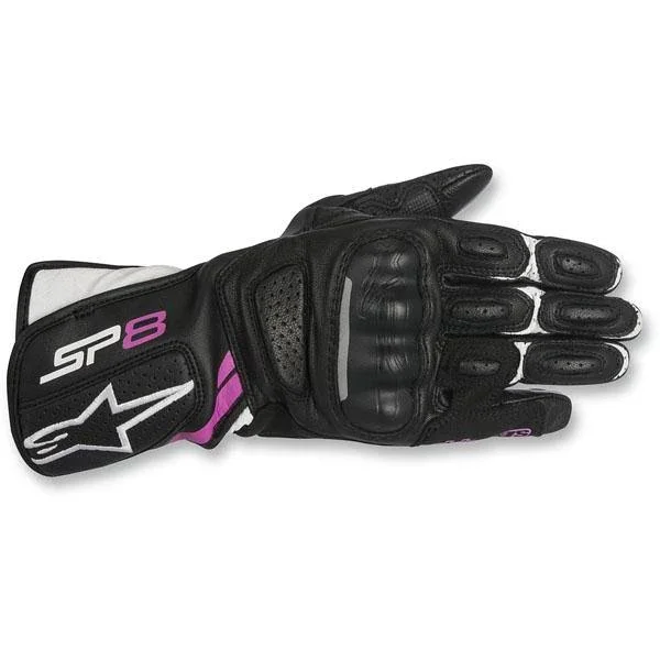Alpinestars Black Stella SP-8 V2 Womens Motorcycle Leather Gloves