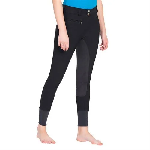 TuffRider Ladies Ribb Lowrise Wide Waistband Full Seat Breeches - 28 - Black