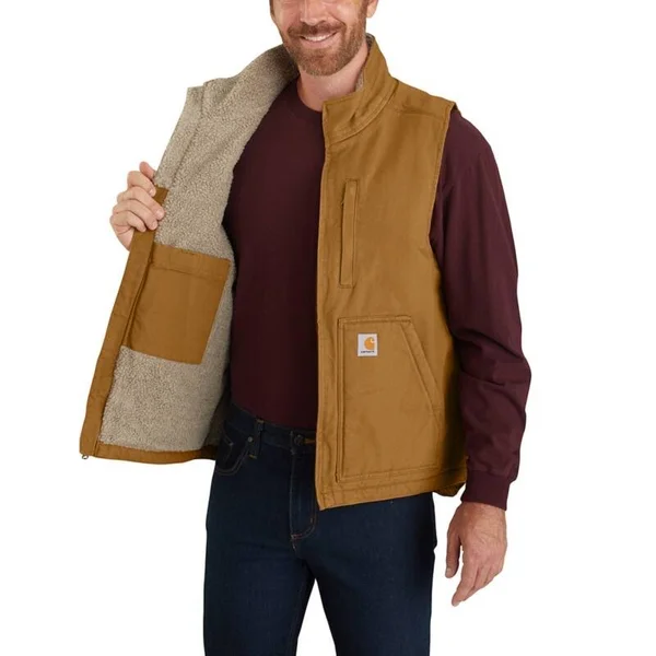 Carhartt Men's Sherpa Lined Mock Neck Vest - Gravel, XL
