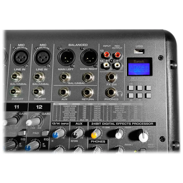 Rockville RPM1470 14-Channel 6000W Powered Mixer - USB, Effects for Church/School