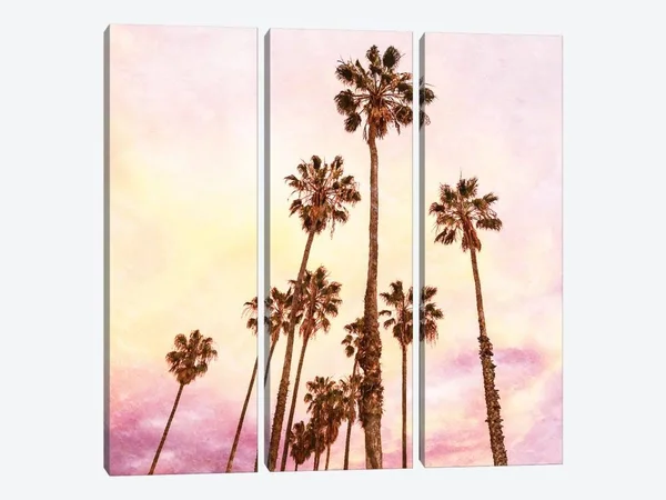 Tryptich Large Canvas Art Print - Coconut Groove ( Floral & Botanical > Tree Art > Palm Trees art)