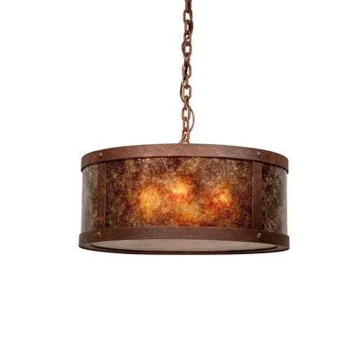 Unger 3-Light Drum Chandelier Millwood Pines Finish: Old Iron - Shade Color: White Mica
