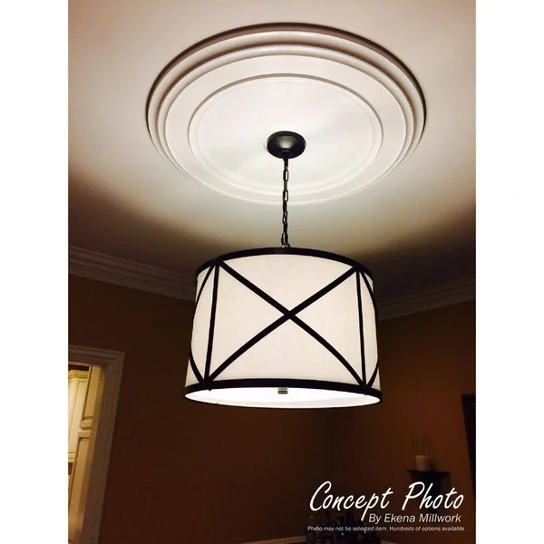 26 1/4x22OD x 1 1/2x22P Pearl Ceiling Medallion (Fits Canopies Up to 1 7/8x22) - Hand-Painted Steel Gray