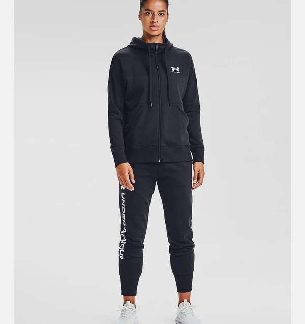 Under Armour Women's Rival Fleece Full Zip Hoodie - Black - White