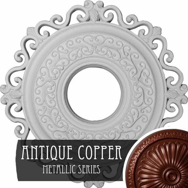 22x22OD x 6 1/4x22ID x 1 3/4x22P Orrington Ceiling Medallion (Fits Canopies Up to 6 1/4x22), Hand-Painted Pale Gold