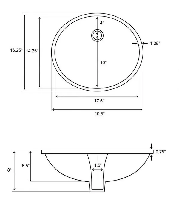 American Imaginations AI-26850 19.5 in. CUPC Oval Undermount Sink Set in Biscuit - Chrome Hardware