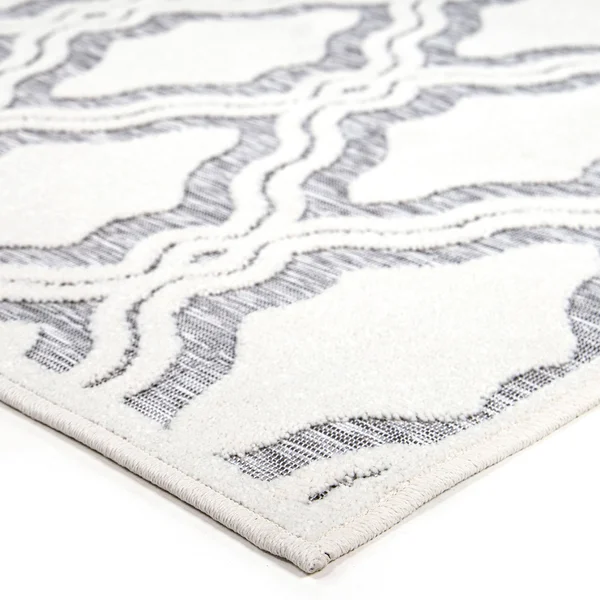 My Texas House by Orian Indoor/Outdoor Cotton Blossom Natural Gray Area Rug - 7&9x22 x 10&10x22
